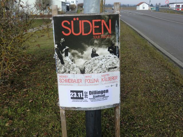 Ankündigung zum Konzert "Süden" im Stadtsaal Dillingen a. d. Donau