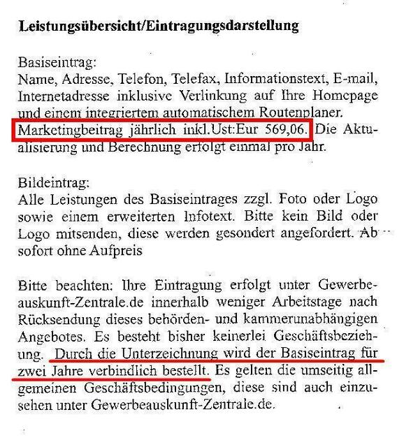 das Kleingedruckte