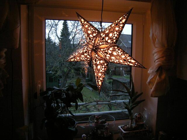 Es strahlt der schöne Weihnachtstern,                       wie ihn ein Jeder hätte gern.