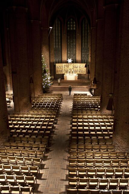 Blick von der Empore in die Marktkirche.