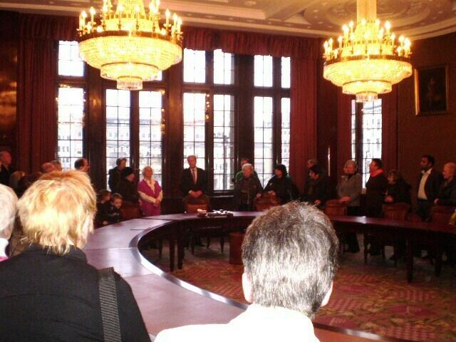 Herr Bürgermeister Jens Böhrnsen (Mitte) am 1. Januar 2013 im Senatssaal des Bremer Rathauses