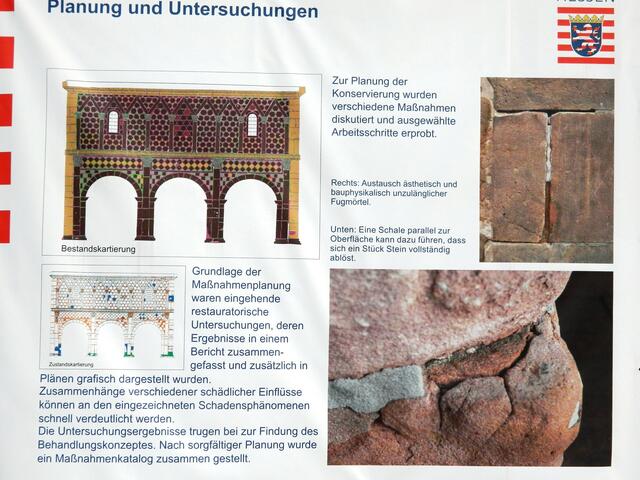 Konservierungsmaßnahmen (Foto von Info-Tafel)