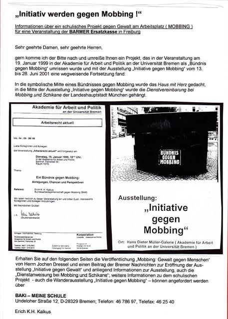 BAKI-Information "Initiativ werden gegen Mobbing!" für die BARMER Ersatzkasse in Freiburg (1)