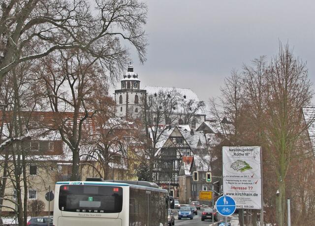Der heutige Blick auf das Amöneburger Tor und die Stadtkirche.
