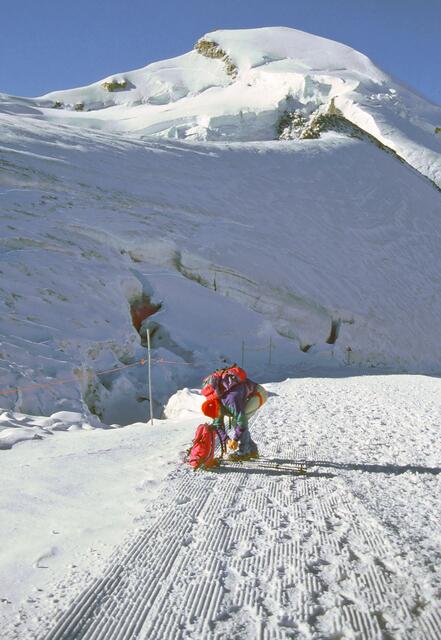 Startklar vor dem Allalinhorn