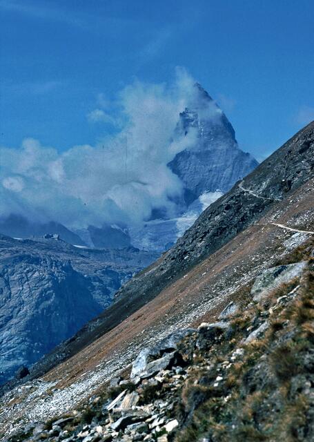 Matterhorn wie meistens in den Wolken