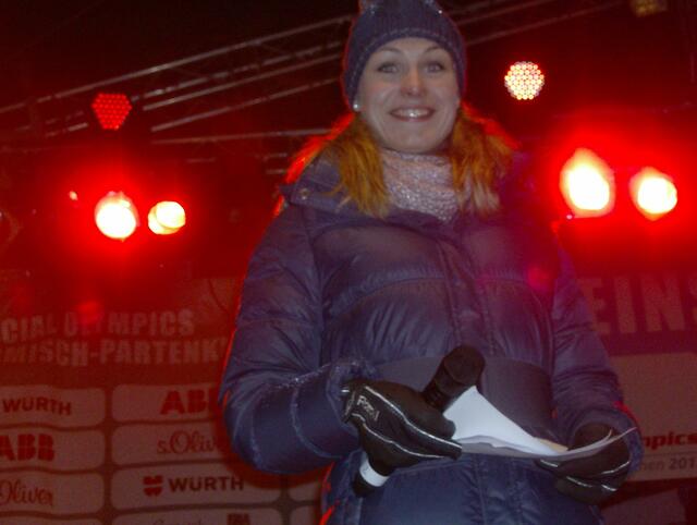 Magdalena Neuner bei den Special Olympics Winterspielen in Garmisch-Partenkirchen