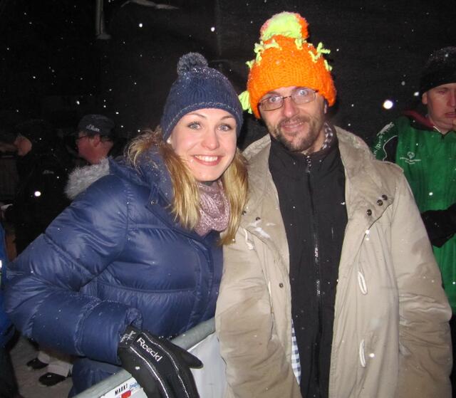 Magdalena Neuner mit Special Olympics Athlet Werner Wiedemann