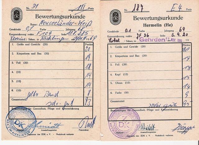 Bewertungsurkunde aus Ricklingen und Gehrden