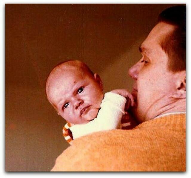 ich mit kleiner Tochter, 1973