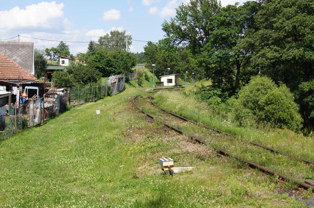 Hauptbanhof eines kleinen Dorfes der Verbindungsbahn zwischen telc und Jihlava