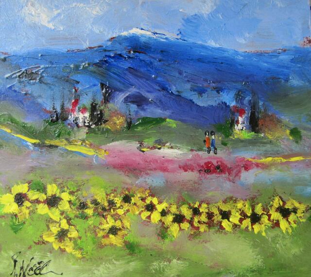 typische Bilder von der Gegend, die Sonnenblumen, die auch van Gogh so gerne malte
