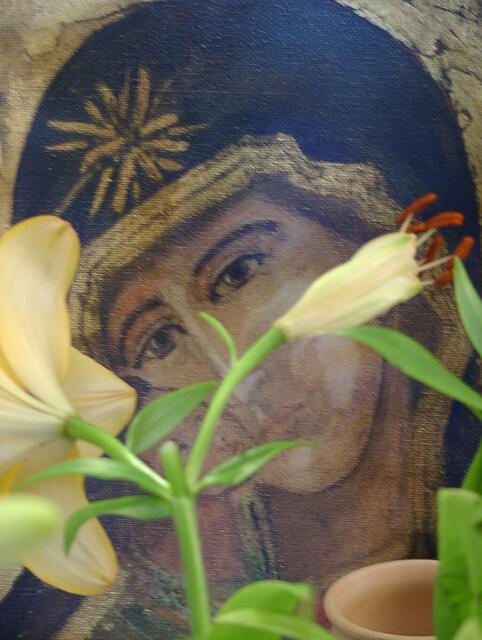selbst gemalte Mutter Gottes Ikone- Emo Schuschnig