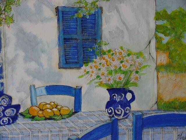 Kretischer Alltag, gemalt von Emo Schuschnig