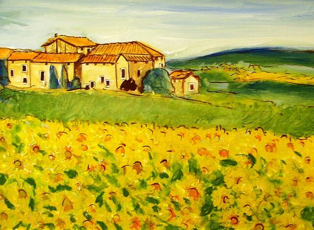 selbst gemalt, ausgestellt in "Odyssee im Süden-Ausstellung" im KOM , OLching 2011