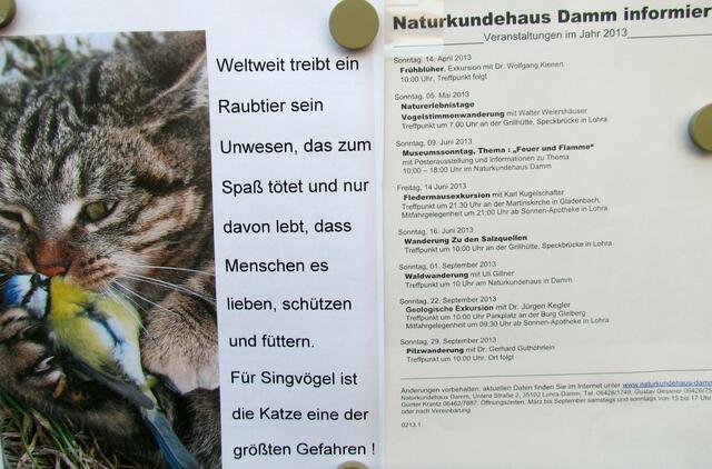 Katzen- und Veranstaltungsinfo 2013 beim Naturkundehaus Damm