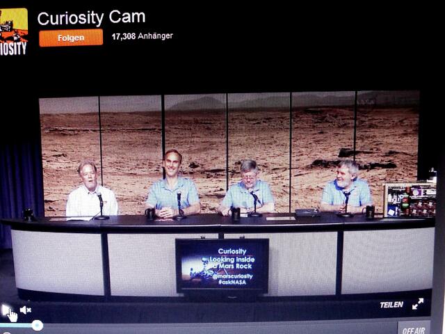. . . die beteiligten NASA-Wissenschaftler an der Konferenz, Michael Meyer,li., daneben John Grotzinger . . .