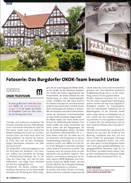 Veröffentlichter Bildbericht aus der OKOK Television Serie "Im Detail - Burgdorfer Land" © OKOK TELEVISION / MYHEIMAT