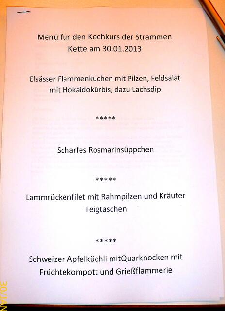 Unsere Menüfolge