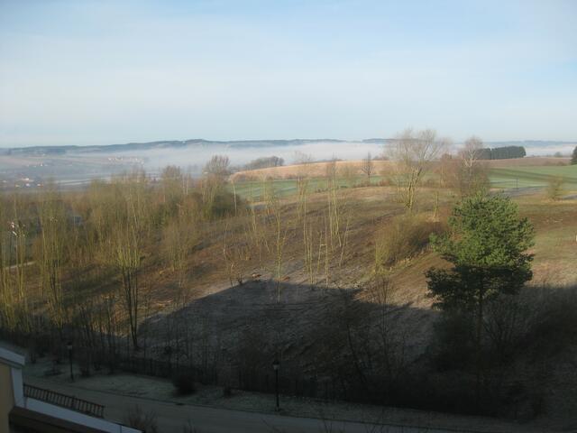 20.3.2013 bereits morgens strahlender Sonnenschein und Tiefnebel