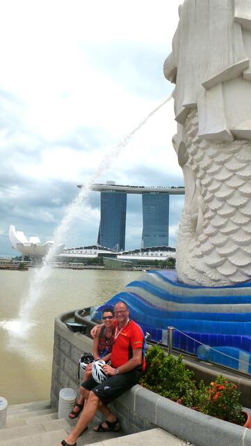 Am Merlion, Wahrzeichen Singapurs