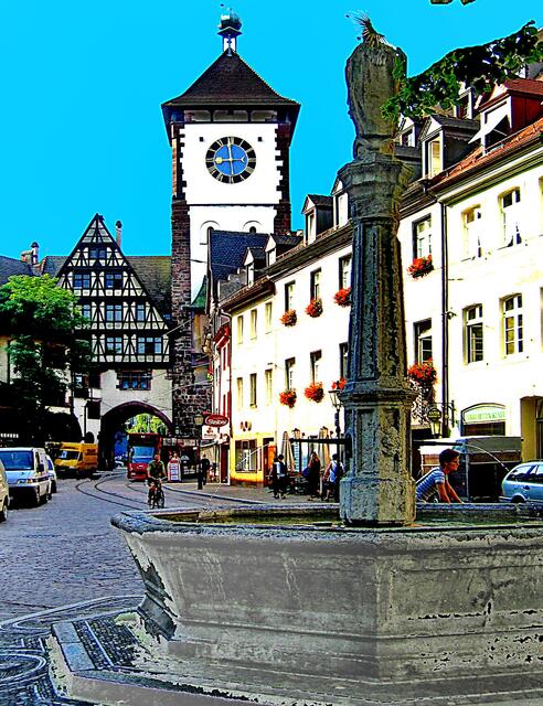 Oberlinden m Blick  a d Schwabentor