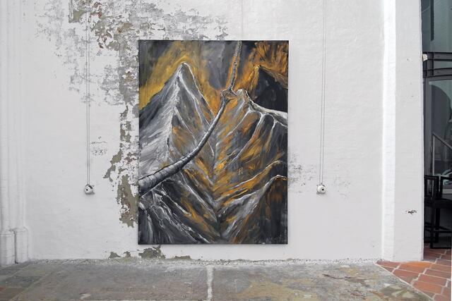 "Corda", 2013, 3 m mal 2,20 m, Acryl auf Leinwand, Courtesy Galerie Michael Schulz, Berlin, und Galerie Elisabeth und Klaus Thomann Innsbruck/Wien