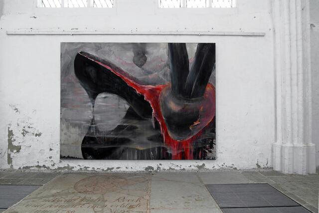 "Disabling Dream", 2012, 2,20 m mal 3 m, Acryl auf Leinwand, Courtesy Galerie Michael Schulz, Berlin, und Galerie Elisabeth und Klaus Thomann Innsbruck/Wien