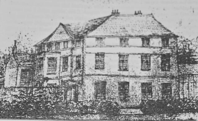 Ansicht des früheren Herrenhausen von Südwesten her. (Quelle: "Amöneburger Blätter", Heft 3, 1997 von Herrn Dr. Schneider)