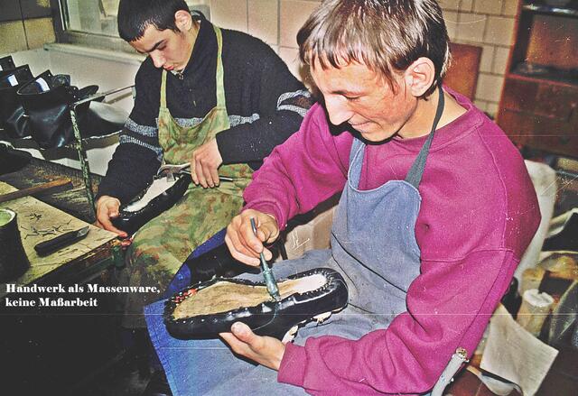 massenhafte handwerkliche Schuhherstellung