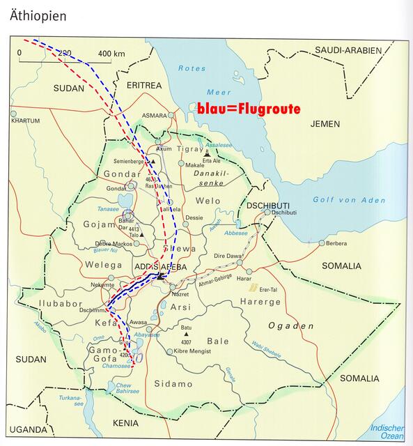Ethiopien mit Zugang zum Roten Meer über Dschbuti