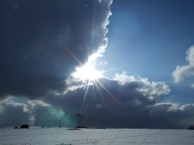 Die nächsten Schneewolken schieben sich vor die Sonne