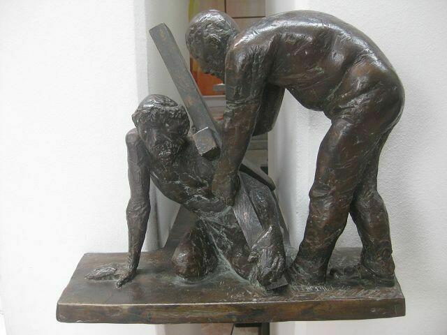 Simon von Zyrene hilft Jesus