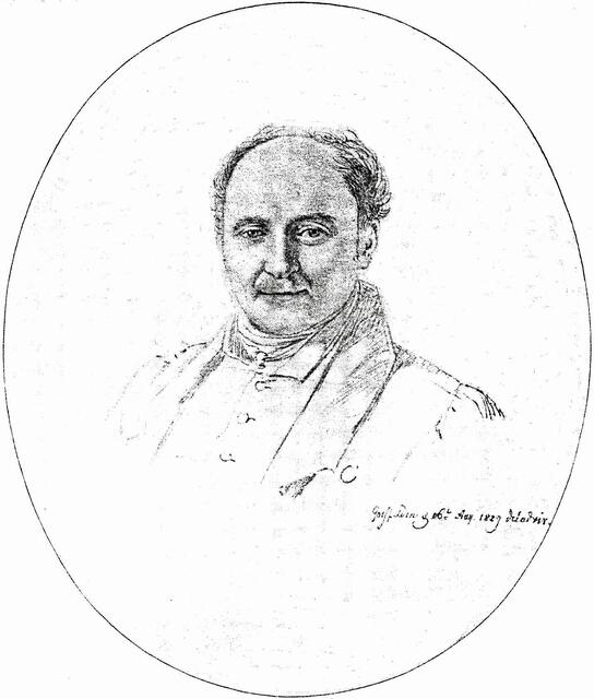 Johann Heinrich Christian Bang - Zeichnung von Ludwig Emil Grimm (1829)