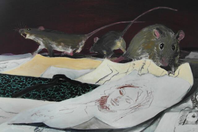 "Nocturne" (Atelier), 2012, 75 x 116 cm, Bildausschnitt