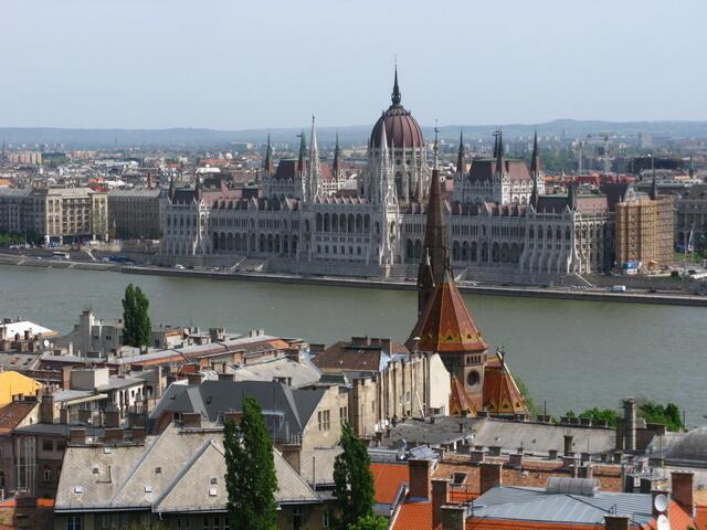 Blick über die Donau nach Budapest