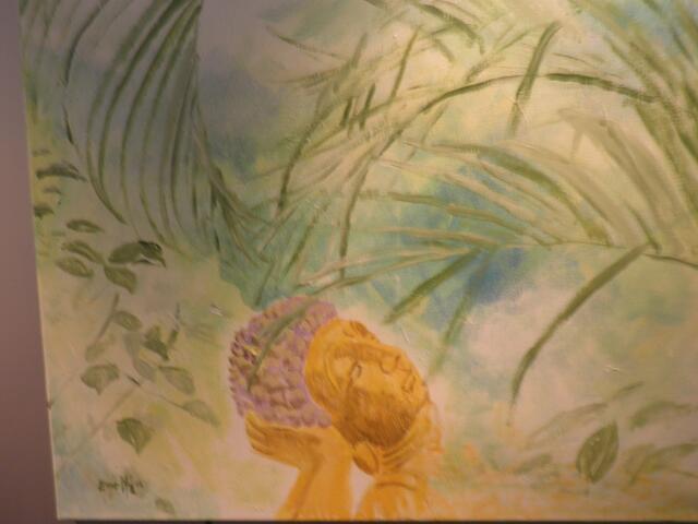 "Buddha relaxing", Akryl/Leinwand, 80x100 cm