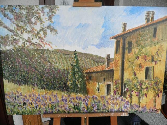 "Fattoria bei Chianti" Akryl/Leinwand, 70x 100 cm
