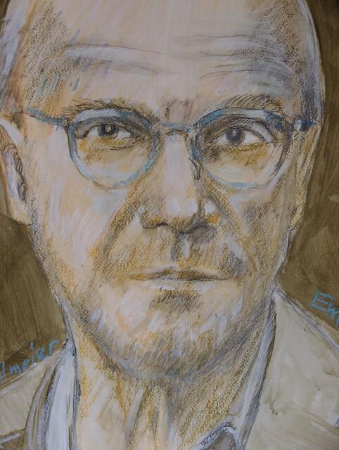 "Portrait Michael Köhlmeier", Schriftsteller, Aquarell, 50x70 cm