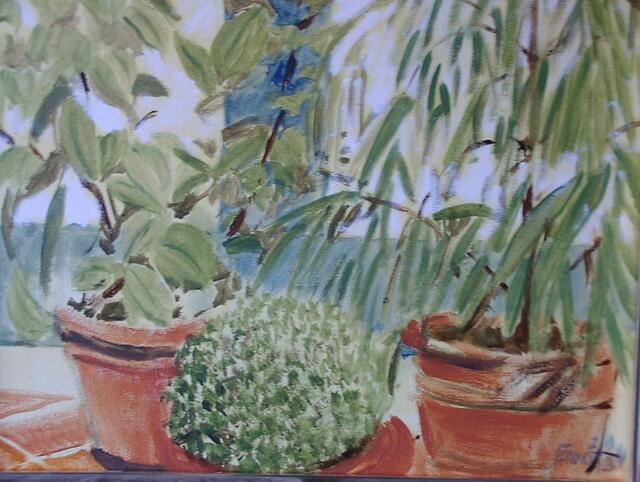 "Wintergartenpflanzung" Akryl/Leinwand, 60x70 cm