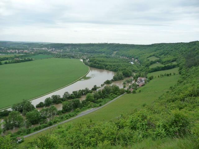Blick vom Fürst-Heinrich-Stein zum Landesweingut.