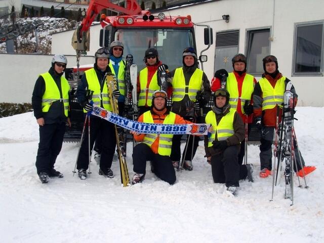 Am Kitzsteinhorn, ganz links bei seinen Männern