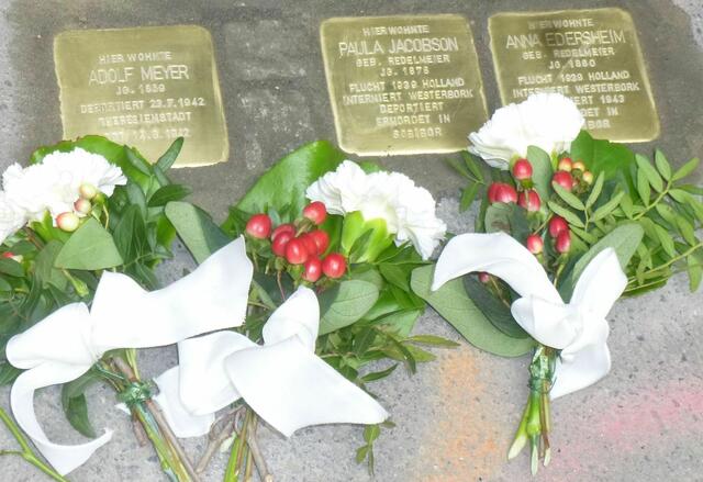 Es wird an Paula Jacobson, Anna Edersheim und Adolf Meyer erinnert.