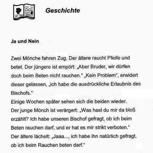 die Geschichte von Ja und Nein, es kommt halt auf die richtige Fragestellung an.