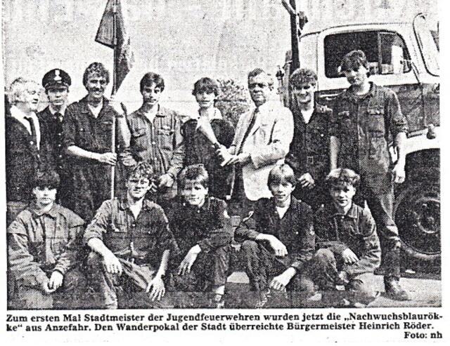 Erstmals Stadtpokalsieger - 1985 in Kirchhain