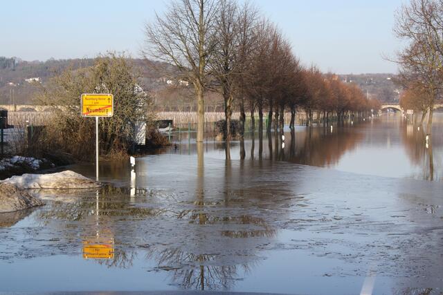 War hier mal eine Straße? Falls ja, hat es das Hochwasser nicht wirklich interessiert. Die überflutete Allee hat Christian aus Naumburg an der Saale festgehalten. | Foto: Christian Bier
