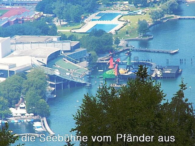 Zoom der Seebühne vom Pfänder aus