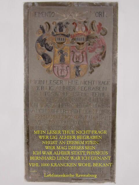 Gedenkstein in der Liebfrauenkirche