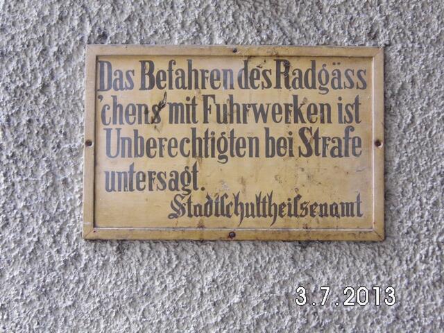 Schild im Radgässchen