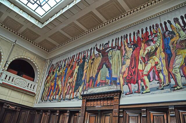 Wandgemälde - in drei Teilen gemalt - von Ferdinand Hodler